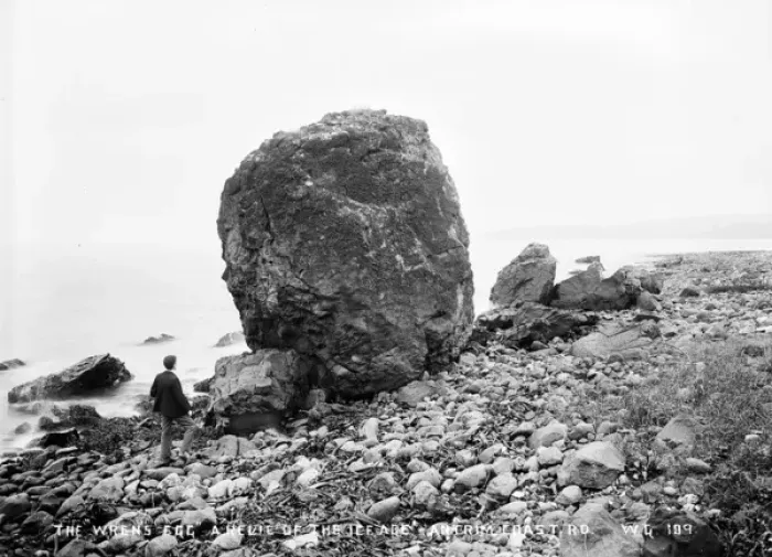 Framed Print : The Wrens Egg a Relic of the Ice Age, Antrim Coast Road Framed Print : The Wrens Egg a Relic of the Ice Age, Antrim Coast Road