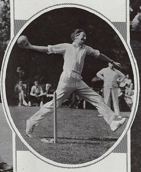 Writer A. P. Herbert, bowling