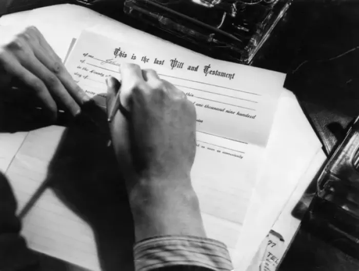 Framed Print : Writing a Will / C 1950 Framed Print : Writing a Will / C 1950