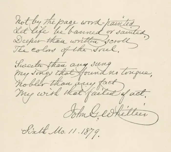 Framed Print : Writing / Whittier Poem Framed Print : Writing / Whittier Poem