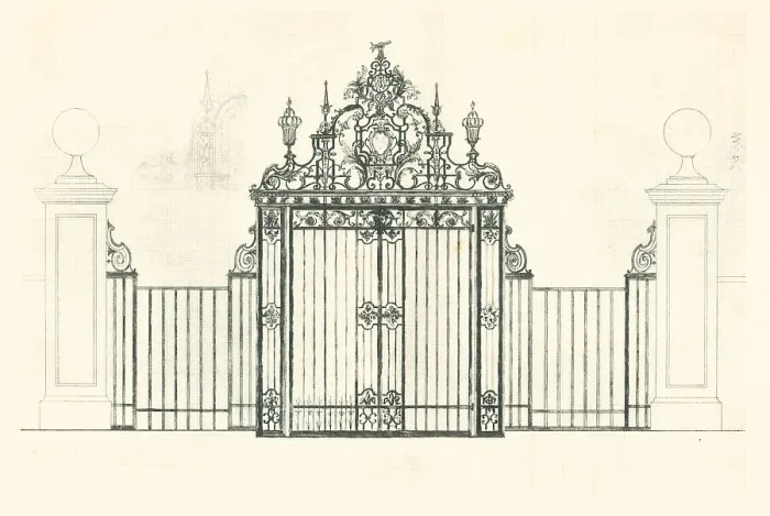 Framed Print : Wrought Iron Gate George Crawley