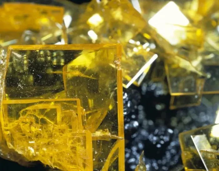 Framed Print : Wulfenite comprises of (lead molybdate) and is characterized by thin Framed Print : Wulfenite comprises of (lead molybdate) and is characterized by thin