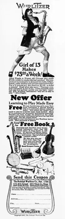 Framed Print : Wurlitzer advertisement, 1925 Framed Print : Wurlitzer advertisement, 1925