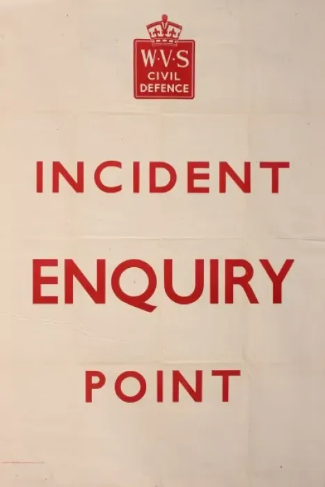 Framed Print : WVS Civil Defence poster, Incident Enquiry Point Framed Print : WVS Civil Defence poster, Incident Enquiry Point