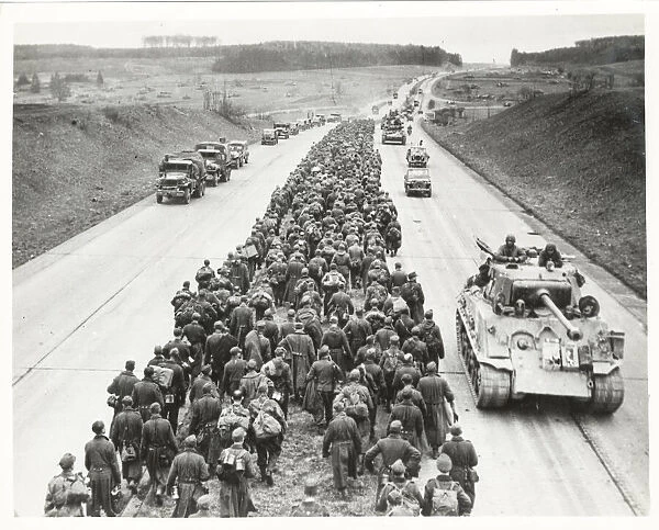 WW II prisoners of war on the autobahn near Giesen