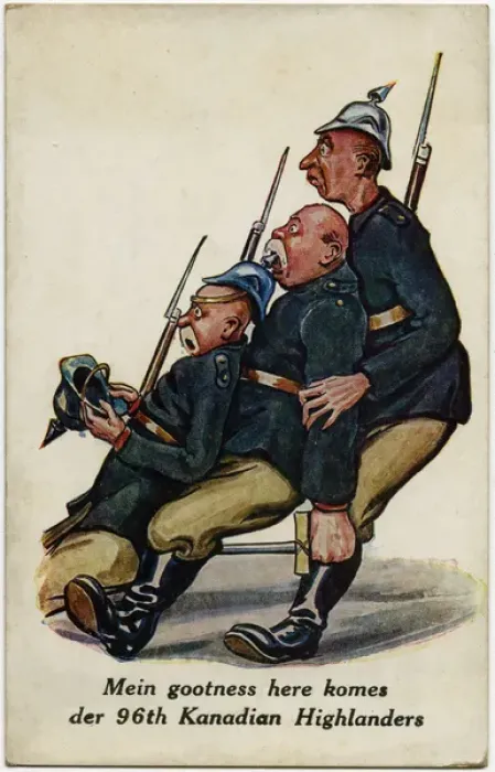 Framed Print : WW1 - 96th Batt. Canadian Highlanders - Terrified Germans Framed Print : WW1 - 96th Batt. Canadian Highlanders - Terrified Germans