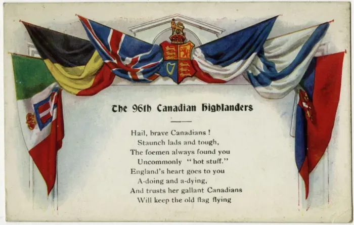 Framed Print : WW1 - 96th Battalion (Canadian Highlanders) - Allied Flags Framed Print : WW1 - 96th Battalion (Canadian Highlanders) - Allied Flags