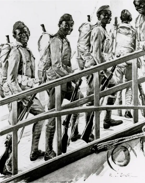 Framed Print : WW1 - African-American G. I.s embark for France Framed Print : WW1 - African-American G. I.s embark for France