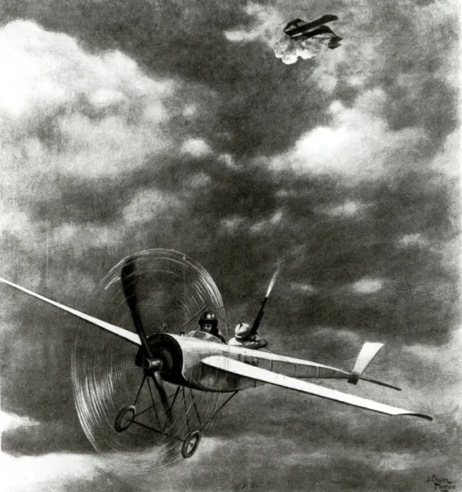 Framed Print : WW1 - Aircraft in battle, 1915 Framed Print : WW1 - Aircraft in battle, 1915