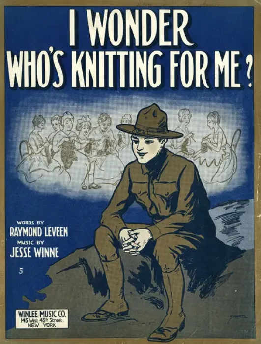 Framed Print : WW1 American knitting song cover Framed Print : WW1 American knitting song cover