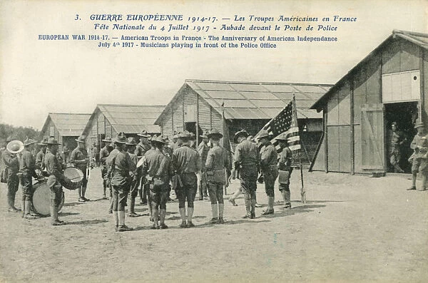 WW1 - American troops in France celebrate Independence Day - 4th July, 1917