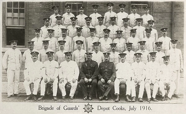 WW1 - Brigade of Guards - Depot Cooks - July, 1916. It is worth noting that only four of