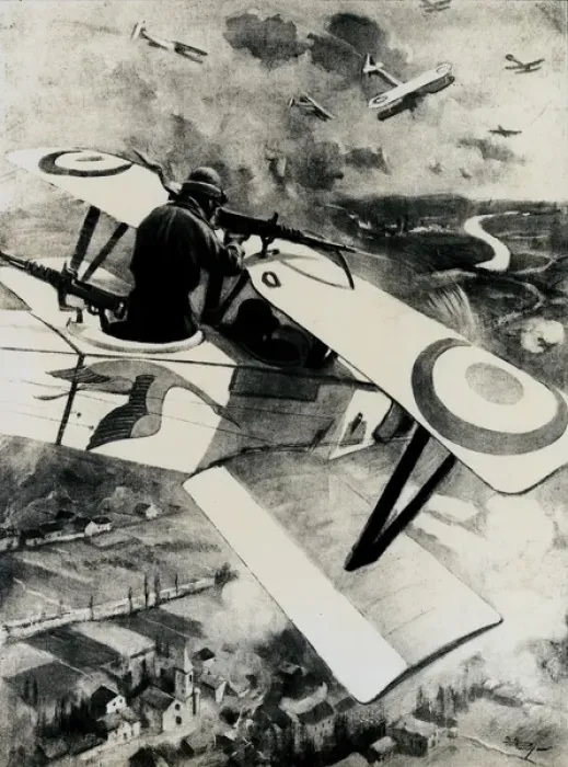 Framed Print : WW1 - British and German aircraft in action, 1917 Framed Print : WW1 - British and German aircraft in action, 1917