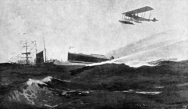 WW1 - British seaplane in action, Cuxhaven, Germany, 1915