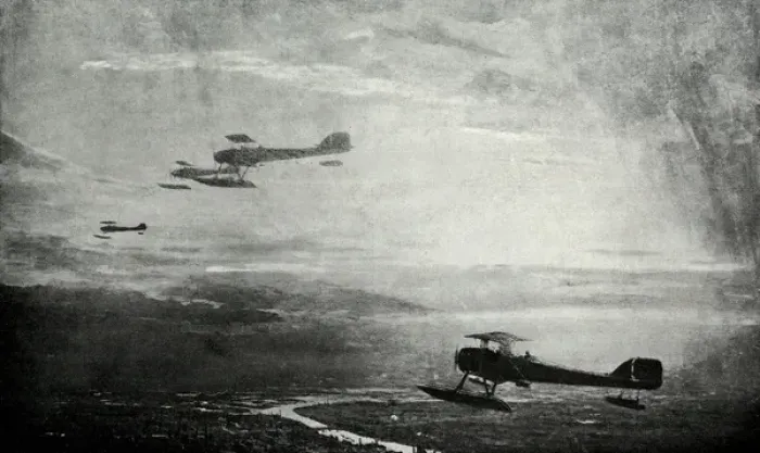 Framed Print : WW1 - British seaplane squadron on patrol Framed Print : WW1 - British seaplane squadron on patrol