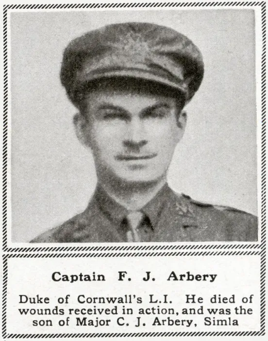 Framed Print : WW1 - Captain F J Arbery - Duke of Cornwalls Light Infantry Framed Print : WW1 - Captain F J Arbery - Duke of Cornwalls Light Infantry