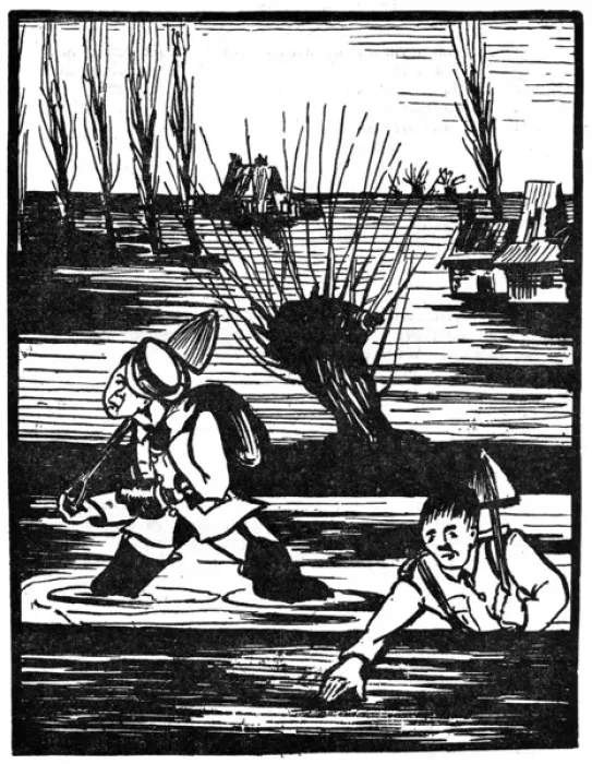 Framed Print : WW1 cartoon - the water logged Western Front Framed Print : WW1 cartoon - the water logged Western Front