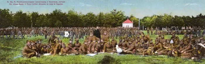 Framed Print : WW1 - Crown Prince Alexander at the Banjica camp, Serbia Framed Print : WW1 - Crown Prince Alexander at the Banjica camp, Serbia