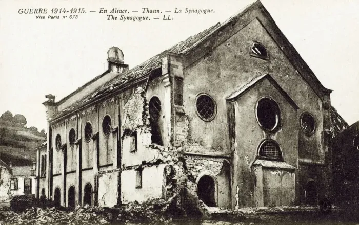 Framed Print : WW1 - Damage to the Synagogue at Thann, Alsace, France Framed Print : WW1 - Damage to the Synagogue at Thann, Alsace, France