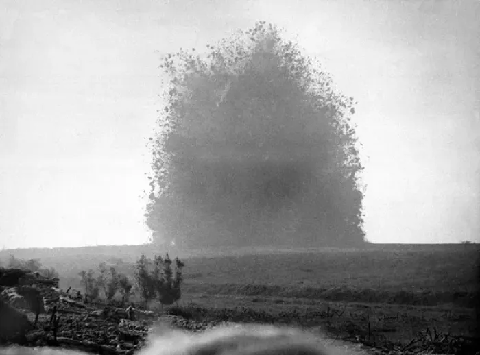 Framed Print : WW1 - the detonation of mine Framed Print : WW1 - the detonation of mine