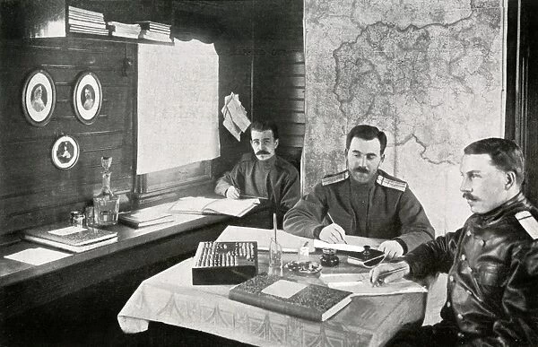 WW1 - Eastern Front - Russian Staff Officers on a Train