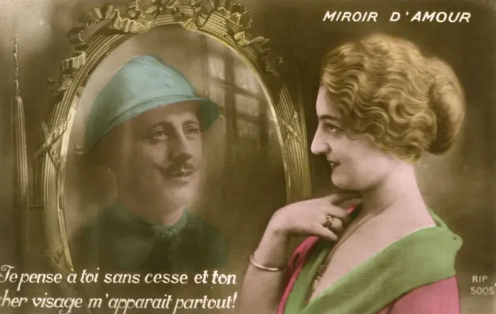 Framed Print : WW1 - France - The mirror of love Framed Print : WW1 - France - The mirror of love