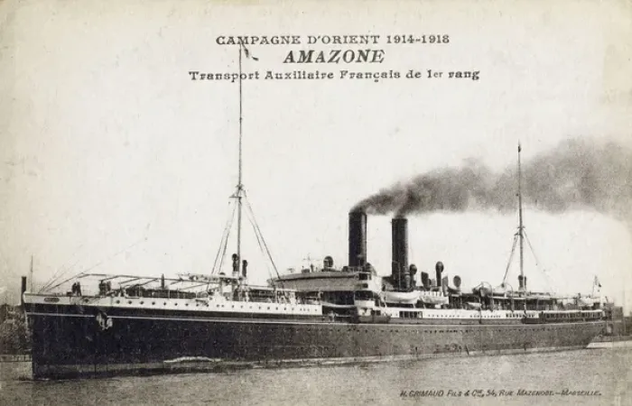 Framed Print : WW1 - French Auxilliary Transport vessel Amazone Framed Print : WW1 - French Auxilliary Transport vessel Amazone