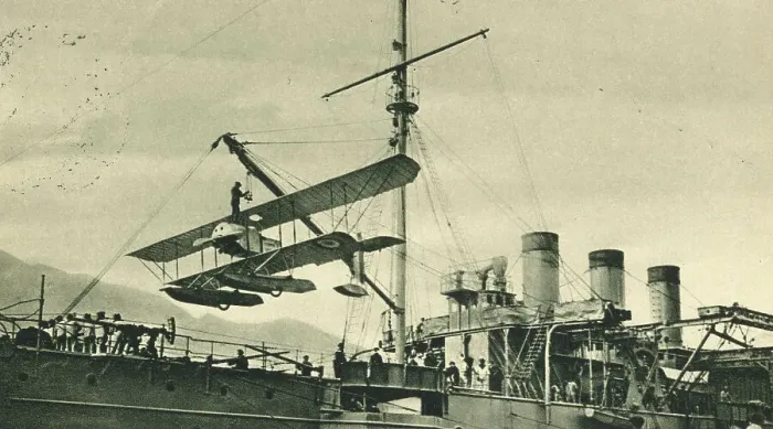 Framed Print : WW1 German Navy recovering an enemy French Biplane Framed Print : WW1 German Navy recovering an enemy French Biplane
