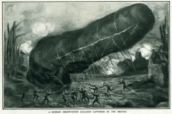 Framed Print : WW1 - German observation ballon captured by the British Framed Print : WW1 - German observation ballon captured by the British