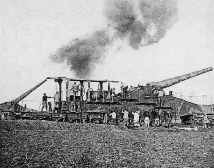 Framed Print : WW1 - Heavy Artillery - French 40cm Railway Guns Framed Print : WW1 - Heavy Artillery - French 40cm Railway Guns