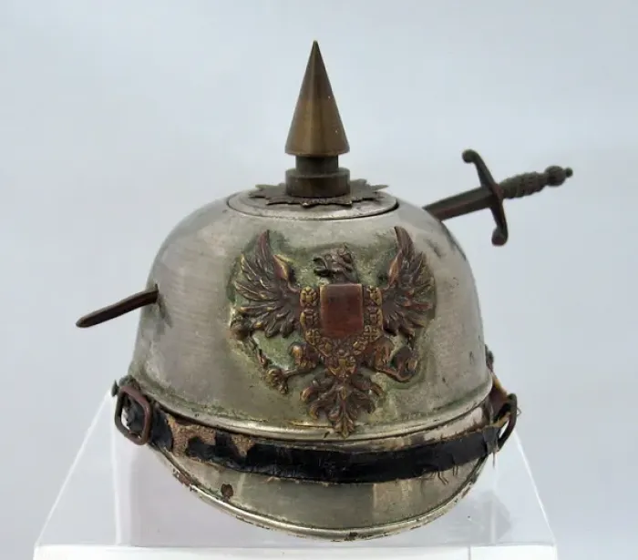 Framed Print : WW1 inkwell - German soldiers Pickelhaube Framed Print : WW1 inkwell - German soldiers Pickelhaube