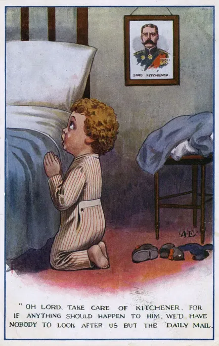 Framed Print : WW1 - Little boy praying for the safety of Lord Kitchener Framed Print : WW1 - Little boy praying for the safety of Lord Kitchener