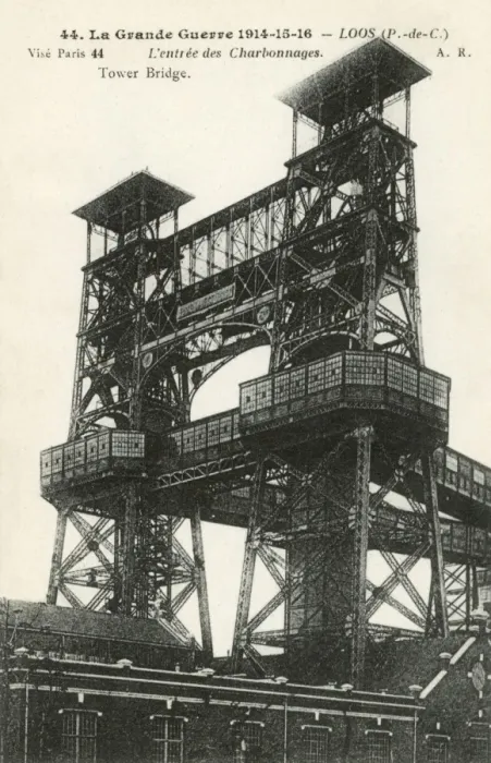 Framed Print : WW1 - Loos - Tower Bridge - pithead gear towers Framed Print : WW1 - Loos - Tower Bridge - pithead gear towers