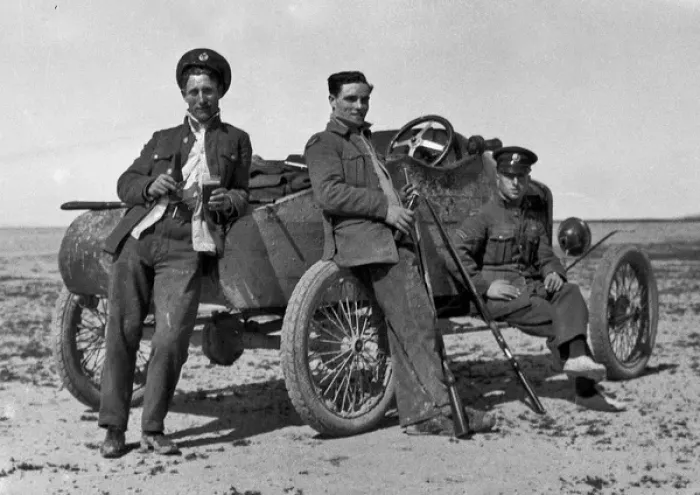 Framed Print : WW1 - Men in uniform with a car Framed Print : WW1 - Men in uniform with a car