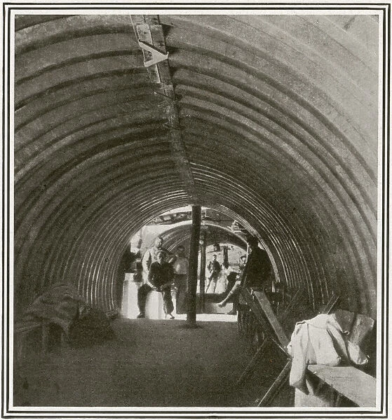 WW1 - Metal-roofed trench on the Western Front
