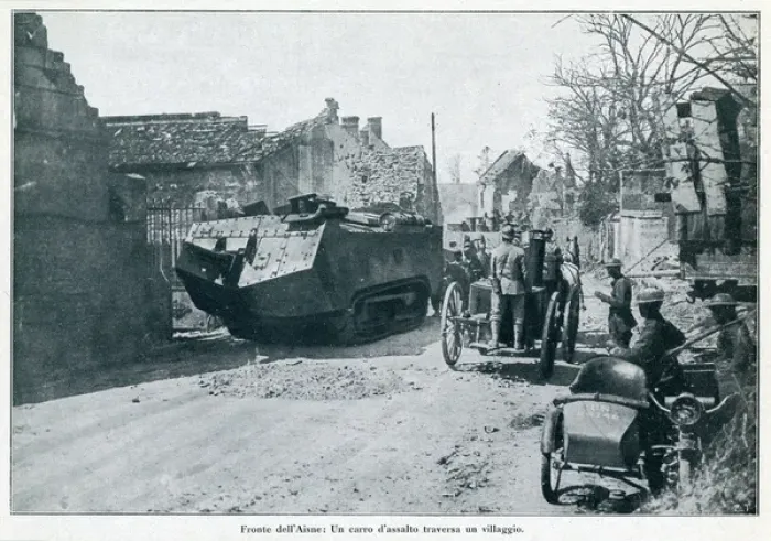 Framed Print : WW1 - Military tank and soldiers in Aisne, France, 1918 Framed Print : WW1 - Military tank and soldiers in Aisne, France, 1918
