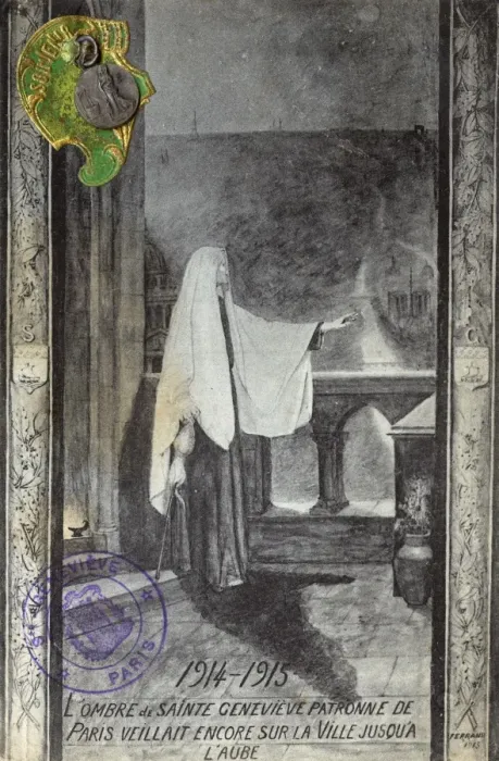 Framed Print : WW1 - The Patron Saint of Paris watching over the town Framed Print : WW1 - The Patron Saint of Paris watching over the town