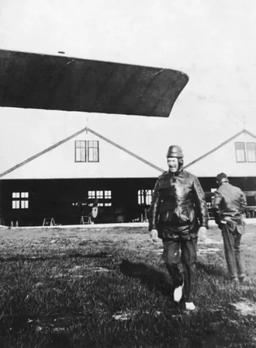 Framed Print : WW1 - Pilot at an Airfield (unidentified) Framed Print : WW1 - Pilot at an Airfield (unidentified)