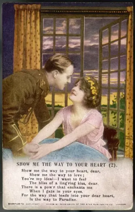 Framed Print : Ww1 Postcard Heart 1914 Framed Print : Ww1 Postcard Heart 1914