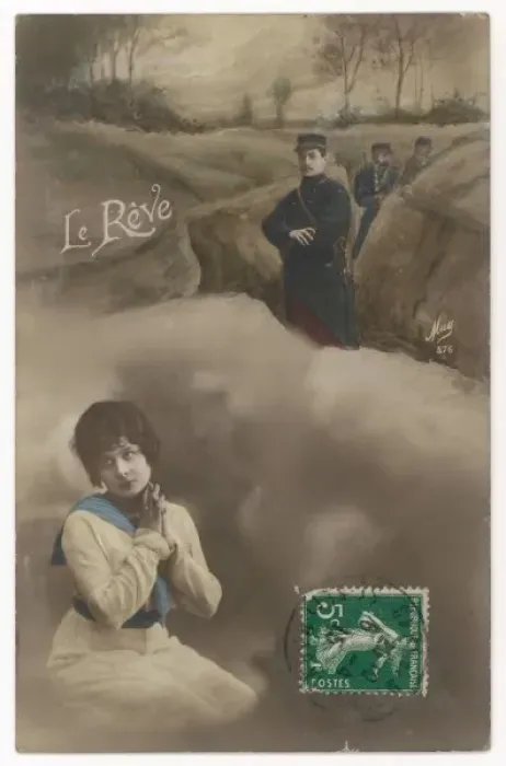 Framed Print : Ww1 Postcard / Le Reve Framed Print : Ww1 Postcard / Le Reve