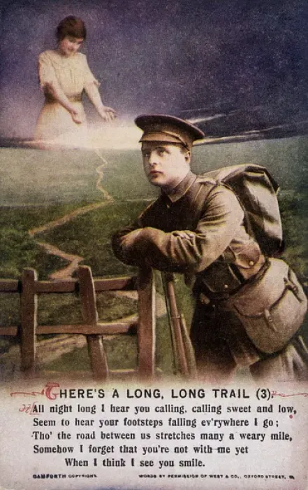 Framed Print : Ww1 Postcard Long Trail Framed Print : Ww1 Postcard Long Trail