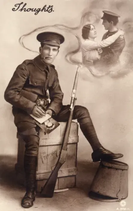 Framed Print : Ww1 Postcard Thoughts Framed Print : Ww1 Postcard Thoughts