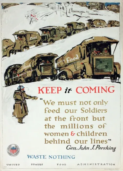 Framed Print : WW1 poster, Keep It Coming, Waste Nothing Framed Print : WW1 poster, Keep It Coming, Waste Nothing