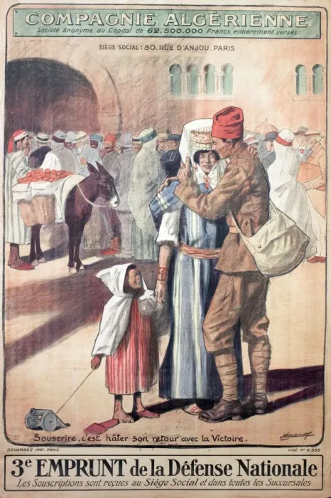 Framed Print : WW1 poster, French war loan issue, Algerian Company Framed Print : WW1 poster, French war loan issue, Algerian Company