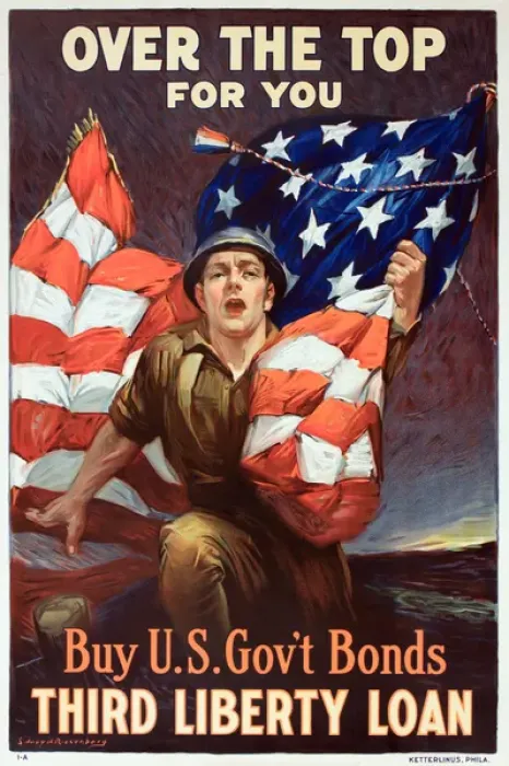 Framed Print : WW1 poster, Third Liberty Loan, Over the Top for You Framed Print : WW1 poster, Third Liberty Loan, Over the Top for You