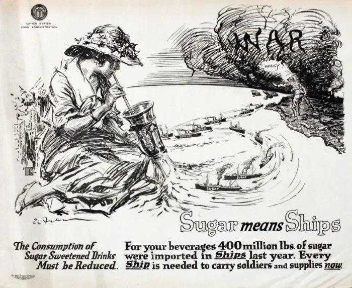 Framed Print : WW1 poster, Sugar means Ships Framed Print : WW1 poster, Sugar means Ships
