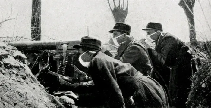 Framed Print : WW1 - Protection against gas attacks, Belgium, 1915 Framed Print : WW1 - Protection against gas attacks, Belgium, 1915