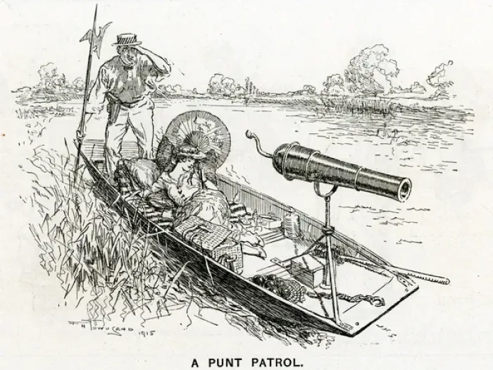 Framed Print : WW1 - A Punt Patrol Framed Print : WW1 - A Punt Patrol
