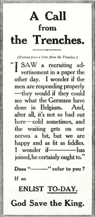 Framed Print : WW1 - Recruitment Advertisement Framed Print : WW1 - Recruitment Advertisement