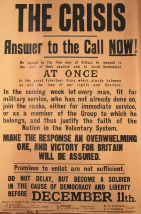 Framed Print : WW1 recruitment poster, The Crisis Framed Print : WW1 recruitment poster, The Crisis